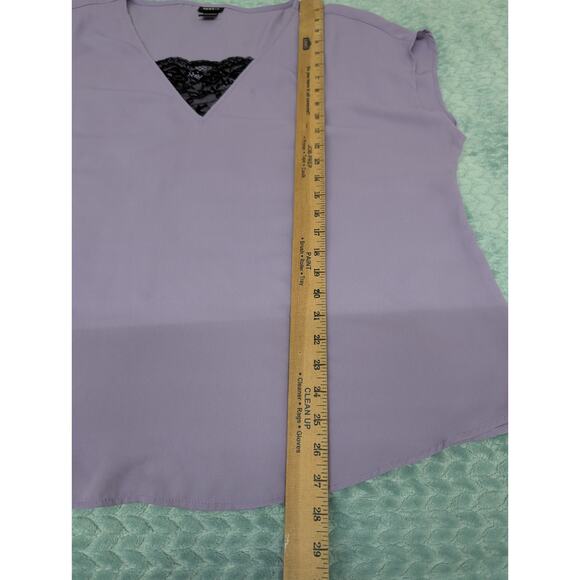 Torrid Size 1X Lavender Black Lace Blouse Sleeveless Pullover top - Picture 5 of 8